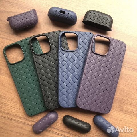 Чехол на iPhone 11/12/13/14/Pro/Pro Max плетеный