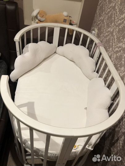 Кроватка трансформер Папа Карло овальная