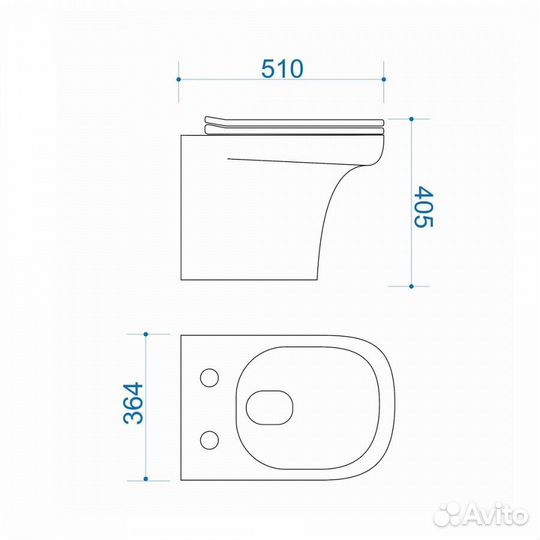 Приставной унитаз Teymi Nura HD T40109