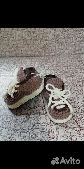 Пинетки - кеды детские вязаные