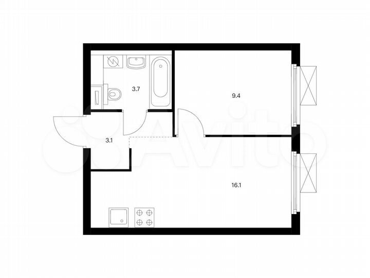 1-к. квартира, 32,3 м², 19/28 эт.