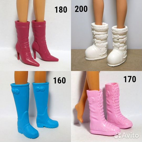 Обувь, сапожки на кукол формат 1/6, Barbie
