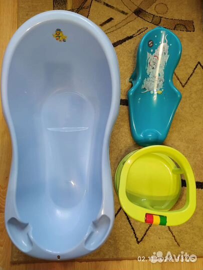 Ванночка для купания с горкой и стульчиком