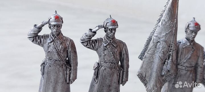 Оловянная миниатюра 54 мм. красноармейцы 1941 г