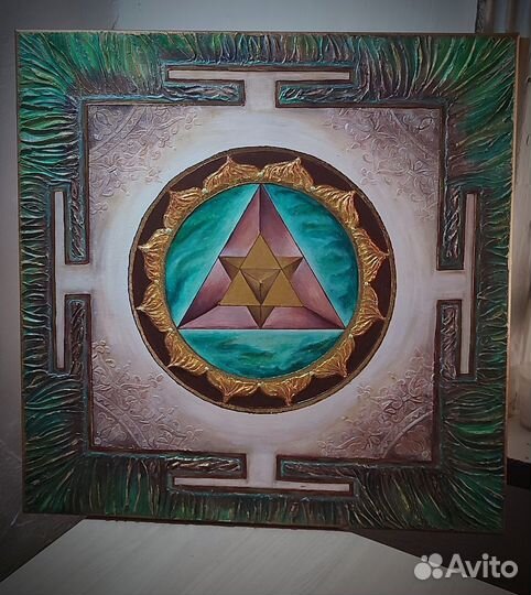 Янтра Ганеша оберег защита мандала картина