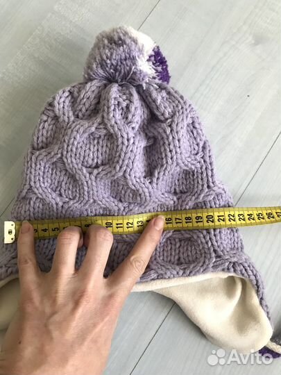 Новая детская тёплая шапка с ушками, размер 46-52