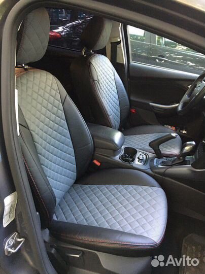 Чехлы Автопилот из экокожи ромб