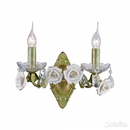 Бра настенный металлический прованс 2 лампы Е14