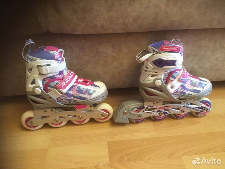 Роликовые коньки раздвижные Reaction Rainbow