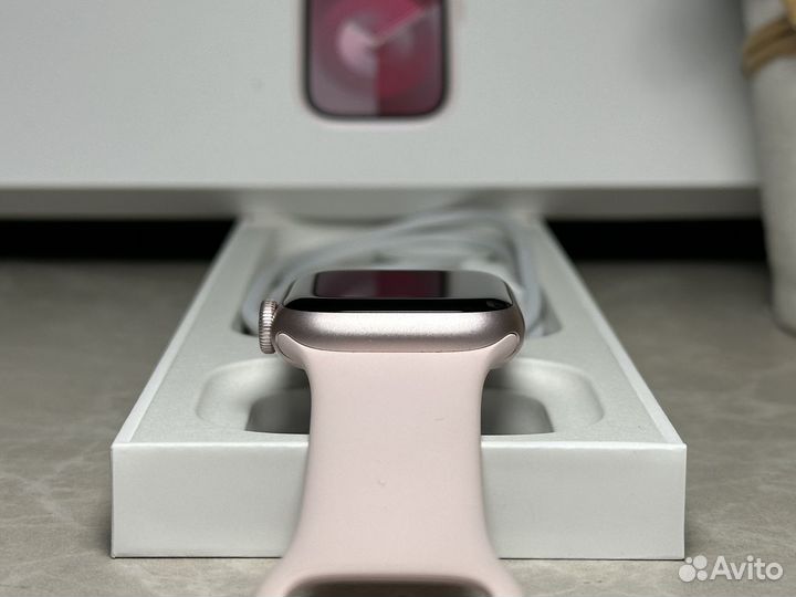 Часы apple watch 9 41mm Розовые