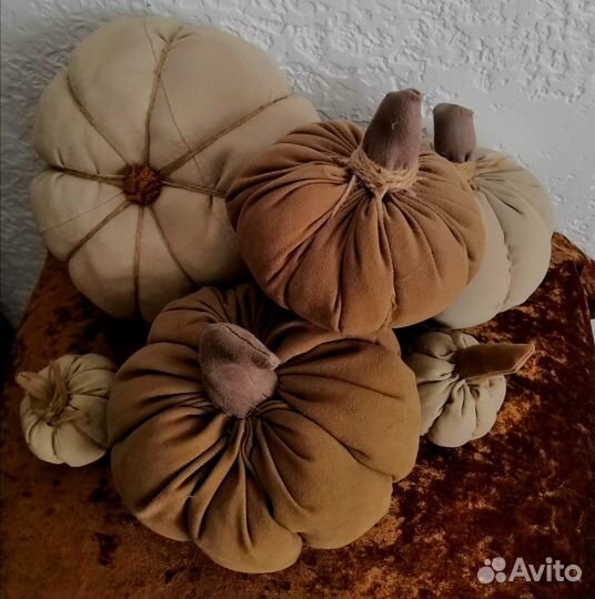 Тыква интерьерная текстильная