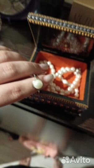 Колье, серьги, кольцо серебро 925