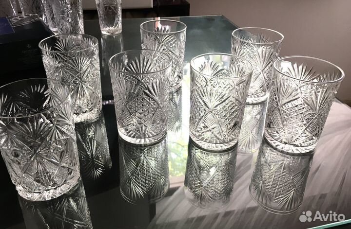Хрустальные стаканы СССР + рюмки новые