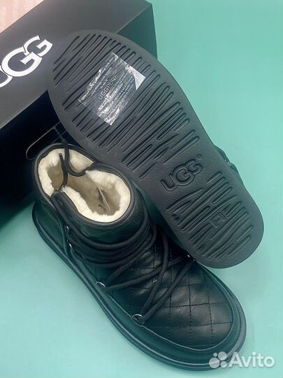 Угги женские Ugg Lodge Mini Leather Black