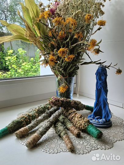 Свеча из травы полынь для окуривания помещения