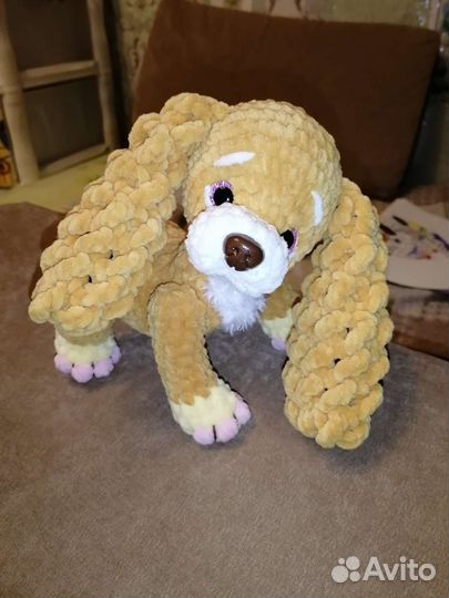 Вязаная игрушка собака