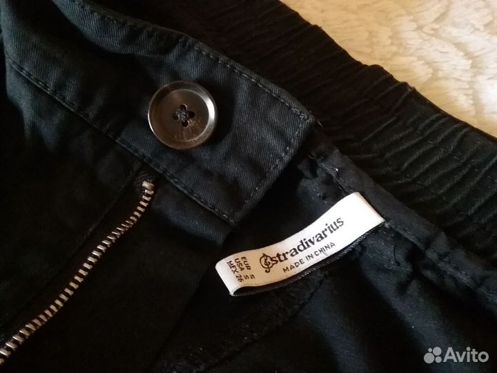 Штаны джинсы черные женские stradivarius