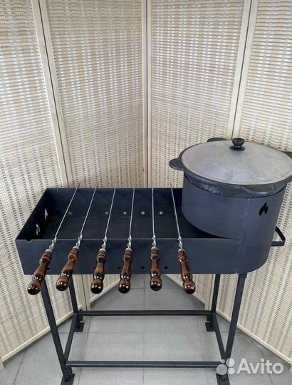 Мангал с печкой под казан