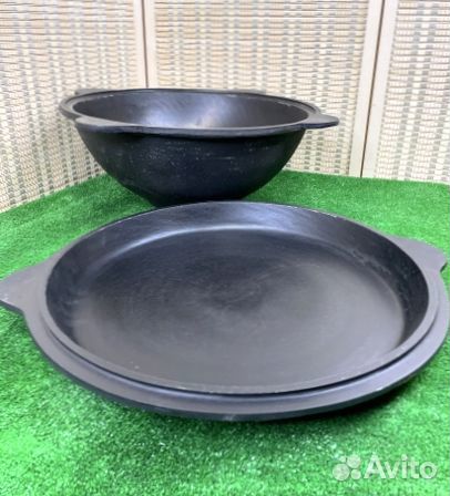 Чугунная крышка сковорода для казана Премиум