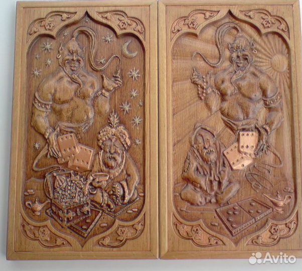 Нарды резные. джин. 60см на 60см