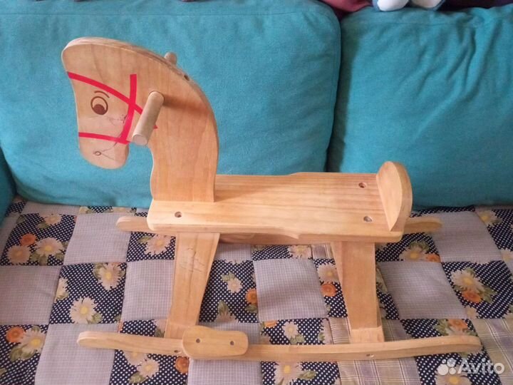 Лошадка качалка деревянная, крепкая