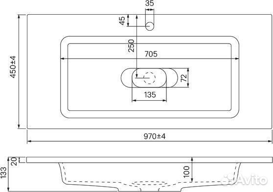 Мебельная раковина iddis Wash Basin 100 13