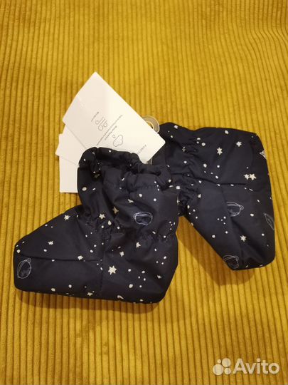 Варежки зимние детские крагги и пинетки