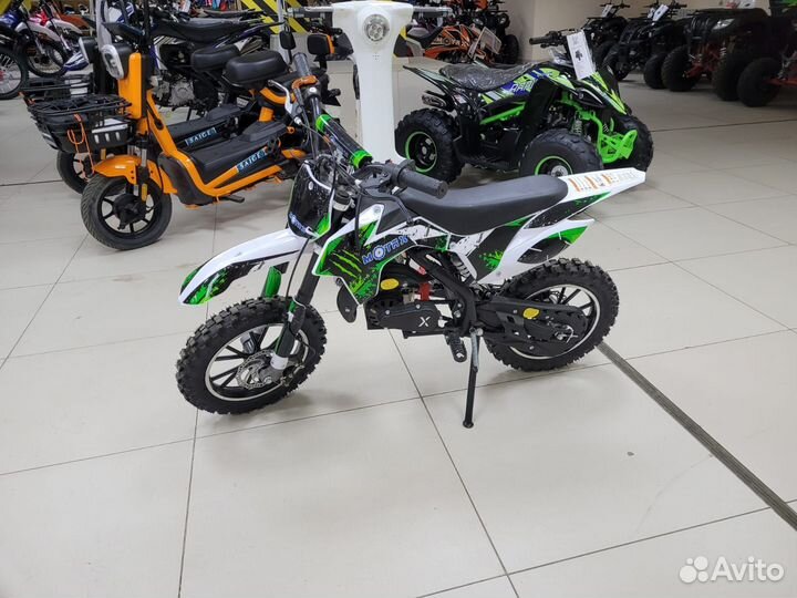 Детский Мотоцикл Motax 50cc (EC) бело-зеленый