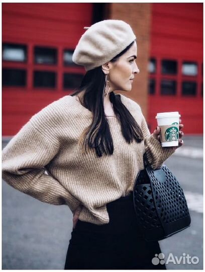 Берет трикотажный шерстяной, 