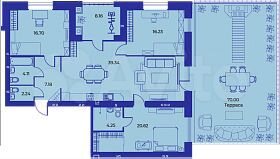 3-к. квартира, 141,6 м², 2/9 эт.