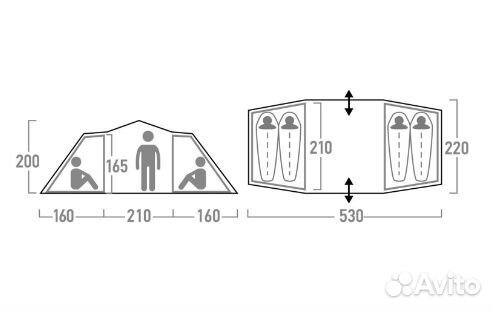 Палатка 4-местная Outventure Twin Sky 4