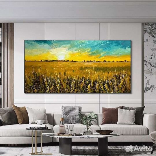 Оригинальная картина маслом Пшеница
