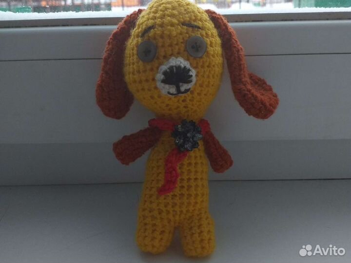 Вязанные игрушки собачка