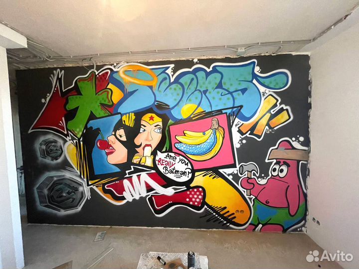 Граффити оформление рисунки роспись стен, окон