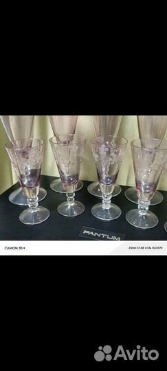 Фужеры и рюмки йветное стекло СССР