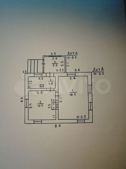 Дом 33,6 м² на участке 60 сот.