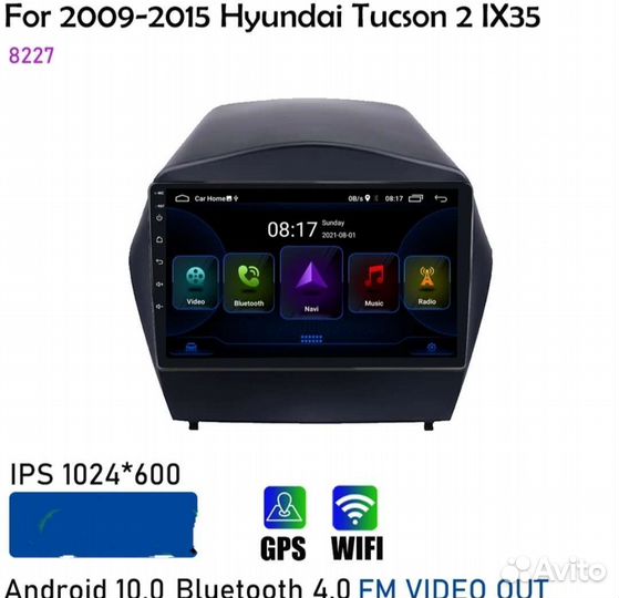 Магнитола android Hyundai Tucson 2 IX35 2009-2015