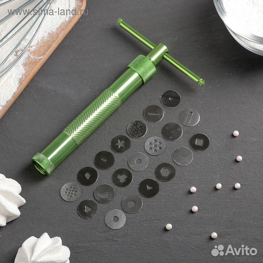 Шприц-пресс кондитерский с насадками, 1,7 см,16,51