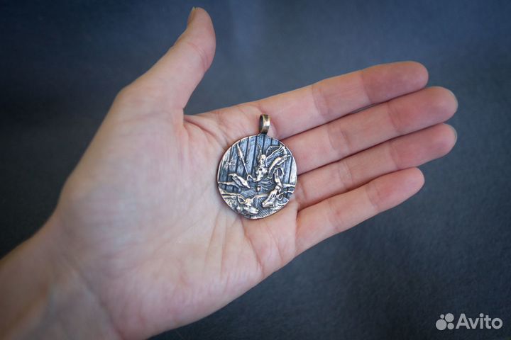 Кулон Один и его волки. Украшение викингов. Подвес