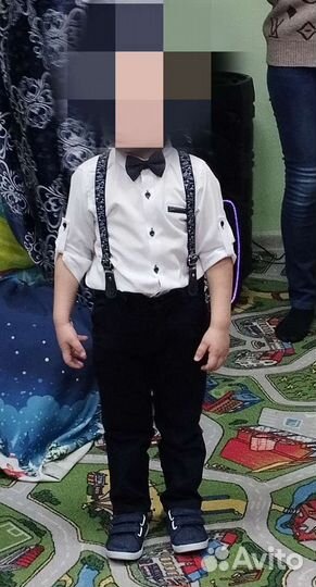 Рубашка+ брюки на подтяжки 98-104
