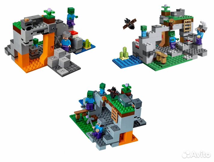 Конструктор bela My world Майнкрафт Пещера Зомби