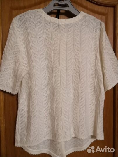 Жакет белый ажурный женский 54 размер