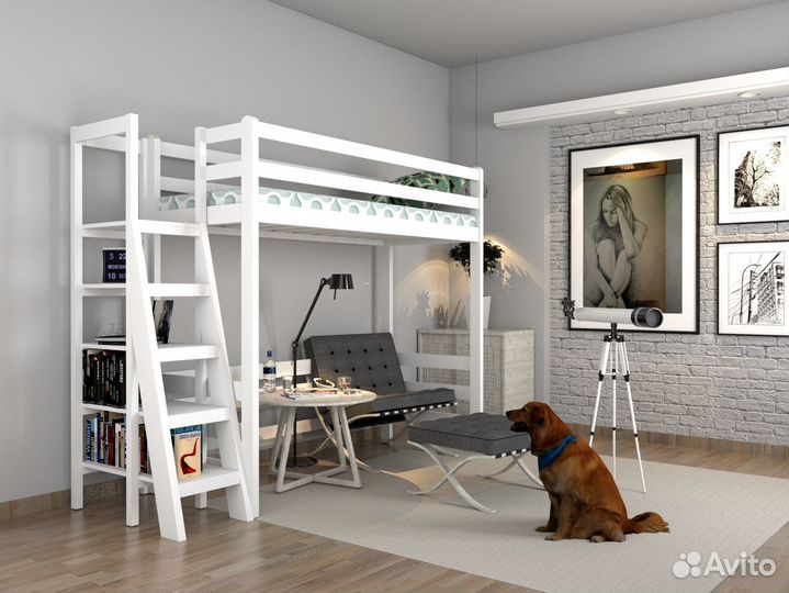 Кровать чердак Mirakab-CHW-Lmst из массива сосны