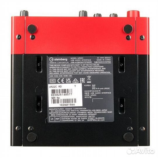 Внешняя звуковая карта Steinberg UR22-C (красный)