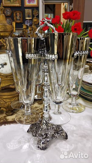 Подставка с бокалами. Серебрение