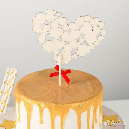 Топпер для торта «Сердце в сердце», 2312,5 см, цве