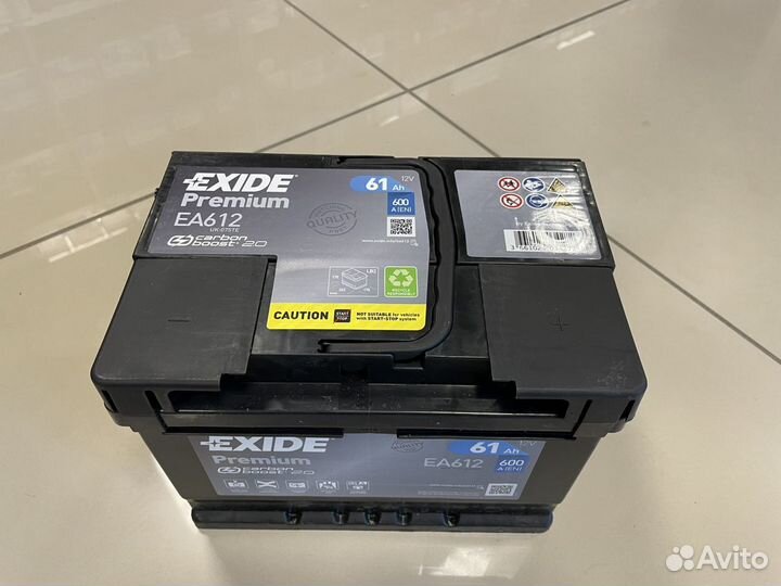 Аккумулятор Exide premium 61Ач 600А EA612