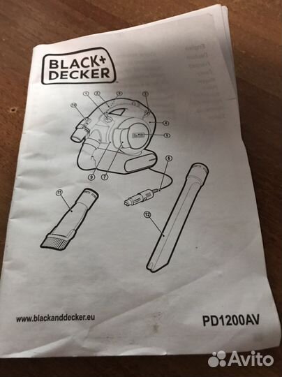 Автомобильный пылесос black decker+