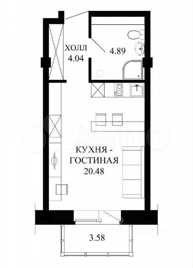 1-к. апартаменты, 30 м², 14/15 эт.