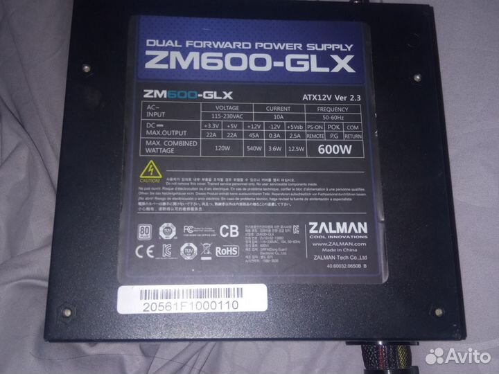 Блок питания zalman 600w